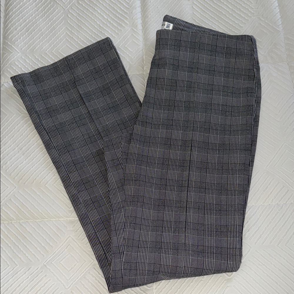 Stylish Gray Plaid Women's Pants